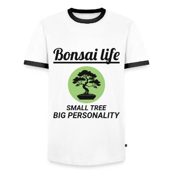 Japanischer Bonsai Gärtner Baum Sammler Gartenarbeit - Männer Kontrast-T-Shirt - Weiß/Schwarz - Vorne - AI Model Female 172 light (172cm) & AI Model Male 178 dark (178cm)