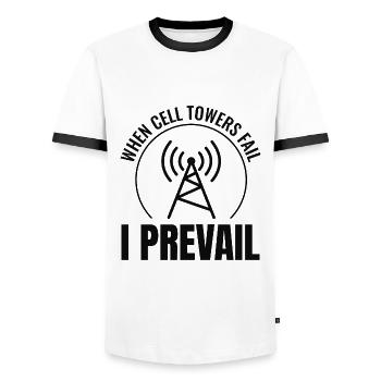 Opérateur radio amateur Fréquence des ondes radio - T-shirt contrasté Homme - blanc/noir - Devant - AI Model Female 172 light (172cm) & AI Model Male 178 dark (178cm)