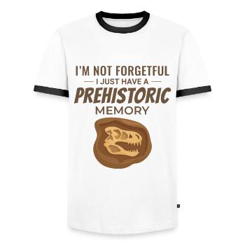 Fossil Hunting Paleontology Collector Geology - Men's Ringer Shirt - white/black - Front - AI Model Female 172 light (172cm) & AI Model Male 178 dark (178cm)