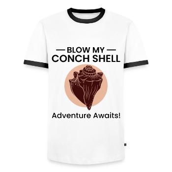 Muschel Muschel Sammler Beachcomber Muschel - Männer Kontrast-T-Shirt - Weiß/Schwarz - Vorne - AI Model Female 172 light (172cm) & AI Model Male 178 dark (178cm)