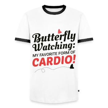 papillons papillons collectionneur d’insectes Entomologie - T-shirt contrasté Homme - blanc/noir - Devant - AI Model Female 172 light (172cm) & AI Model Male 178 dark (178cm)