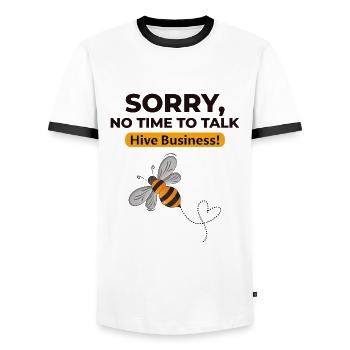Abeille Apiculteur Apiculture Insecte Collectionneur - T-shirt contrasté Homme - blanc/noir - Devant - AI Model Female 172 light (172cm) & AI Model Male 178 dark (178cm)