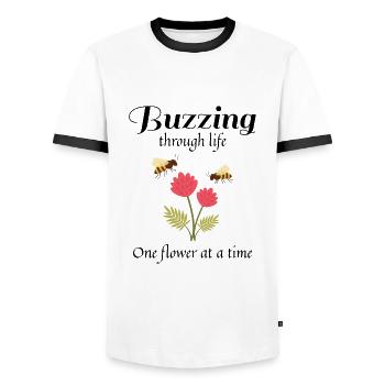 Abeille Apiculteur Apiculture Insecte Collectionneur - T-shirt contrasté Homme - blanc/noir - Devant - AI Model Female 172 light (172cm) & AI Model Male 178 dark (178cm)