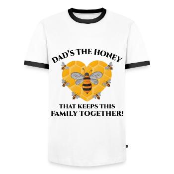 Honeybee Dad Beekeeper Apiculture Insect Collector - T-shirt contrasté Homme - blanc/noir - Devant - AI Model Female 172 light (172cm) & AI Model Male 178 dark (178cm)