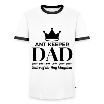 Gardien de fourmis papa Entomologiste Collectionneur d’insectes - T-shirt contrasté Homme - blanc/noir - Devant - AI Model Female 172 light (172cm) & AI Model Male 178 dark (178cm)