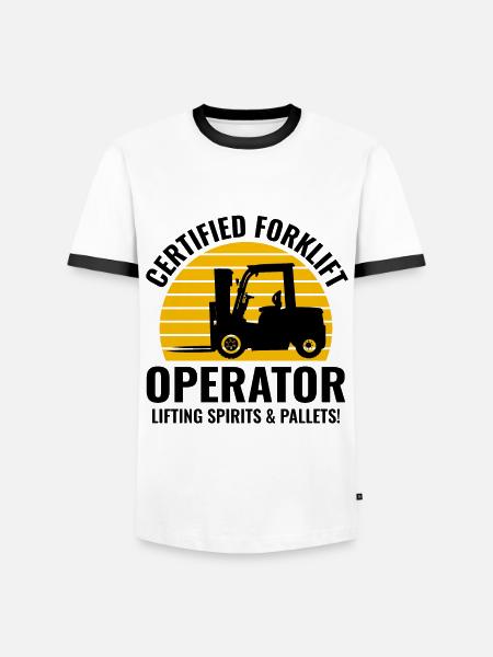 Gaffeltruck Operatør Tungt Udstyr Chauffør Sjovt - Herre kontrast-T-shirt - hvid/sort