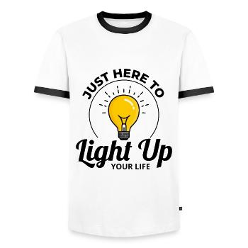 Electrician Humor Electrical Technician Engineer - Men's Ringer Shirt - white/black - Front - AI Model Female 172 light (172cm) & AI Model Male 178 dark (178cm)