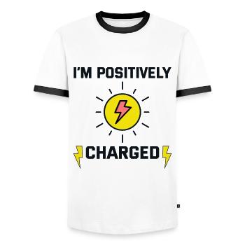 Electrician Humor Electrical Technician Engineer - Men's Ringer Shirt - white/black - Front - AI Model Female 172 light (172cm) & AI Model Male 178 dark (178cm)