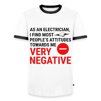 Electrician Humor Electrical Technician Engineer - Men's Ringer Shirt - white/black - Front - AI Model Female 172 light (172cm) & AI Model Male 178 dark (178cm)