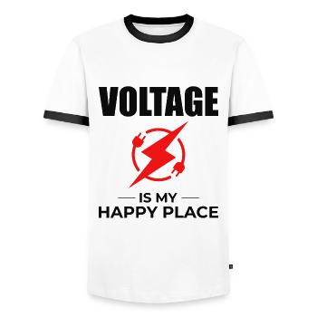 Electrician Humor Electrical Technician Engineer - Men's Ringer Shirt - white/black - Front - AI Model Female 172 light (172cm) & AI Model Male 178 dark (178cm)