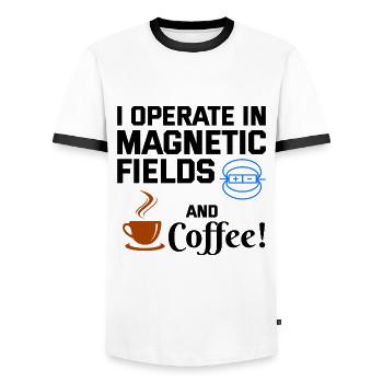 Electrician Humor Electrical Technician Coffee - Men's Ringer Shirt - white/black - Front - AI Model Female 172 light (172cm) & AI Model Male 178 dark (178cm)