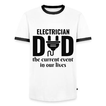 Elektriker Vater Elektrotechniker Ingenieur - Männer Kontrast-T-Shirt - Weiß/Schwarz - Vorne - AI Model Female 172 light (172cm) & AI Model Male 178 dark (178cm)