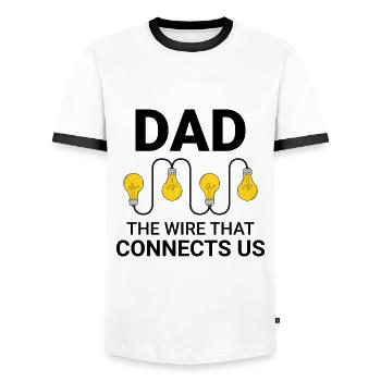 Electrician Humor Electrical Technician Engineer - Men's Ringer Shirt - white/black - Front - AI Model Female 172 light (172cm) & AI Model Male 178 dark (178cm)