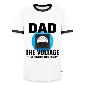 Elektriker Vater Elektrotechniker Ingenieur - Männer Kontrast-T-Shirt - Weiß/Schwarz - Vorne - AI Model Female 172 light (172cm) & AI Model Male 178 dark (178cm)