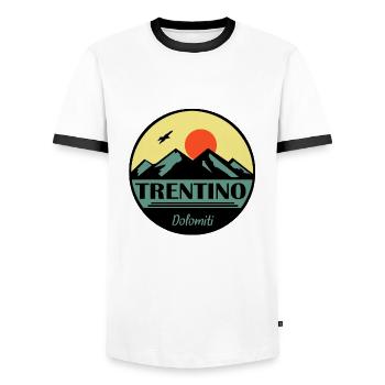 Trentin - T-shirt contrasté Homme - blanc/noir - Devant - AI Model Female 172 light (172cm) & AI Model Male 178 dark (178cm)