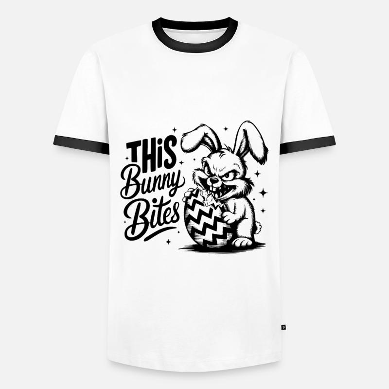 This Bunny Bites - Männer Kontrast-T-Shirt - Weiß/Schwarz