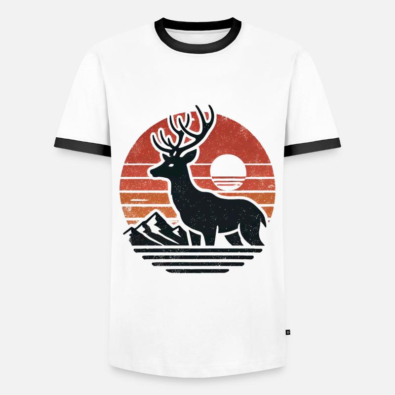 Deer - Men's Ringer Shirt - white/black