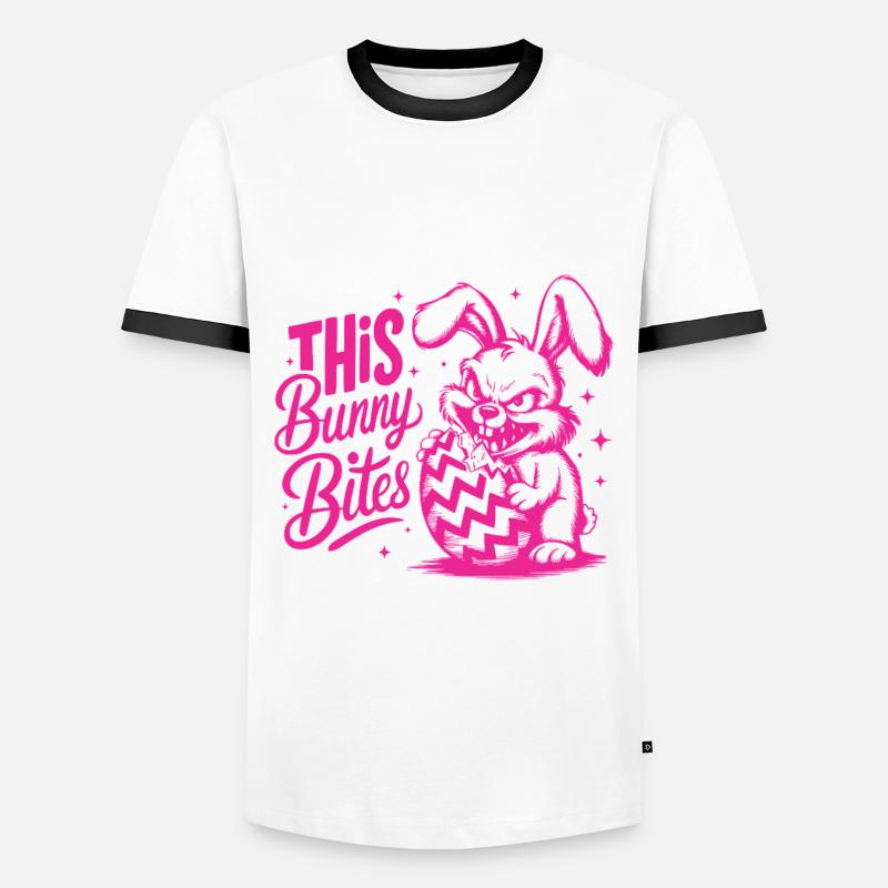 This Bunny Bites - Men's Ringer Shirt - white/black