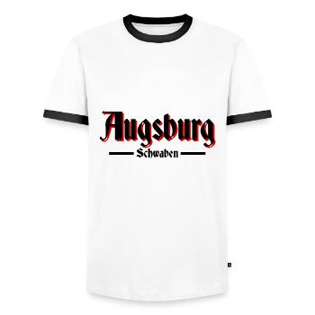 Augsburg - Männer Kontrast-T-Shirt - Weiß/Schwarz - Vorne - AI Model Female 172 light (172cm) & AI Model Male 178 dark (178cm)