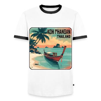 Koh Phangan Thailand - Männer Kontrast-T-Shirt - Weiß/Schwarz - Vorne - AI Model Female 172 light (172cm) & AI Model Male 178 dark (178cm)