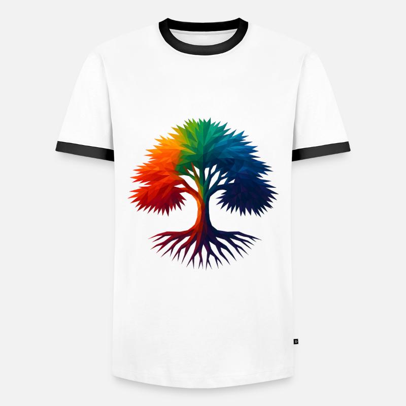 WPAP Style - Yew - Men's Ringer Shirt - white/black