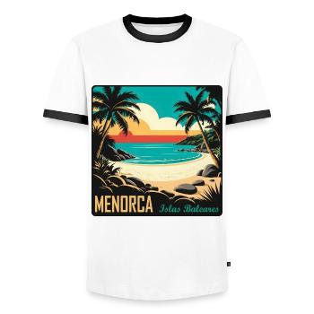 Menorca Balearen - Männer Kontrast-T-Shirt - Weiß/Schwarz - Vorne - AI Model Female 172 light (172cm) & AI Model Male 178 dark (178cm)