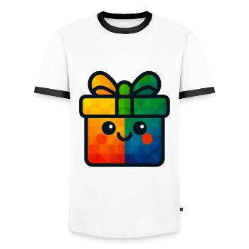 WPAP Polygon Kawaii Stil Baby Spielzeug Geschenk - Männer Kontrast-T-Shirt - Weiß/Schwarz - Vorne - AI Model Female 172 light (172cm) & AI Model Male 178 dark (178cm)