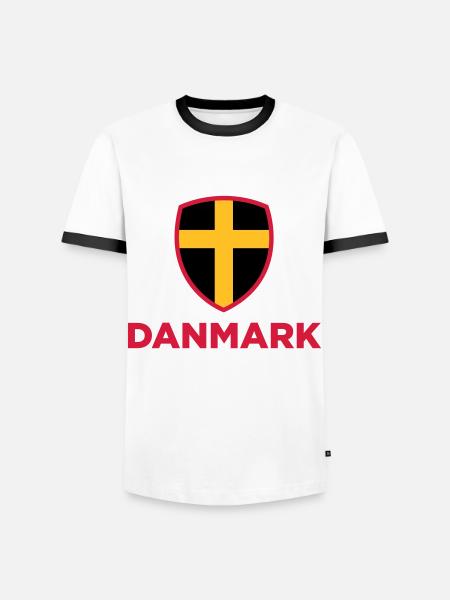 National flag of Denmark - Men's Ringer Shirt - white/black