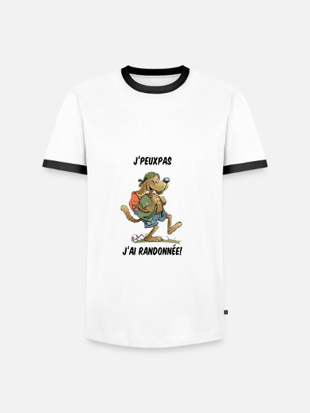 randonnée chien - T-shirt contrasté Homme - blanc/noir
