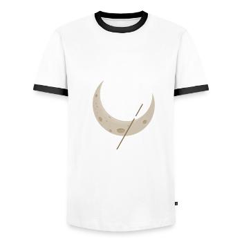 Astronaut - T-shirt contrasté Homme - blanc/noir - Devant - AI Model Female 172 light (172cm) & AI Model Male 178 dark (178cm)
