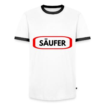Säufer - Männer Kontrast-T-Shirt - Weiß/Schwarz - Vorne - AI Model Female 172 light (172cm) & AI Model Male 178 dark (178cm)
