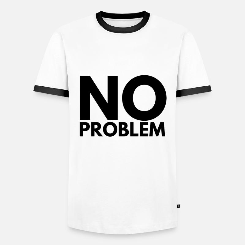 No Problem - Männer Kontrast-T-Shirt - Weiß/Schwarz