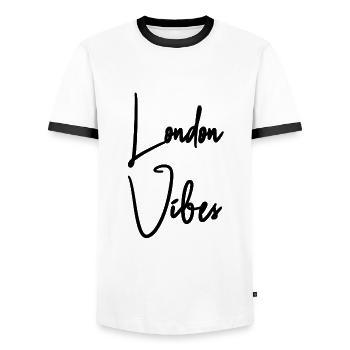 London Vibes - Männer Kontrast-T-Shirt - Weiß/Schwarz - Vorne - AI Model Female 172 light (172cm) & AI Model Male 178 dark (178cm)