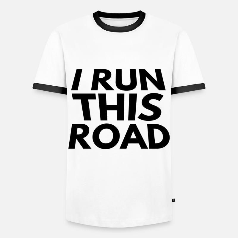 i run this road - Männer Kontrast-T-Shirt - Weiß/Schwarz