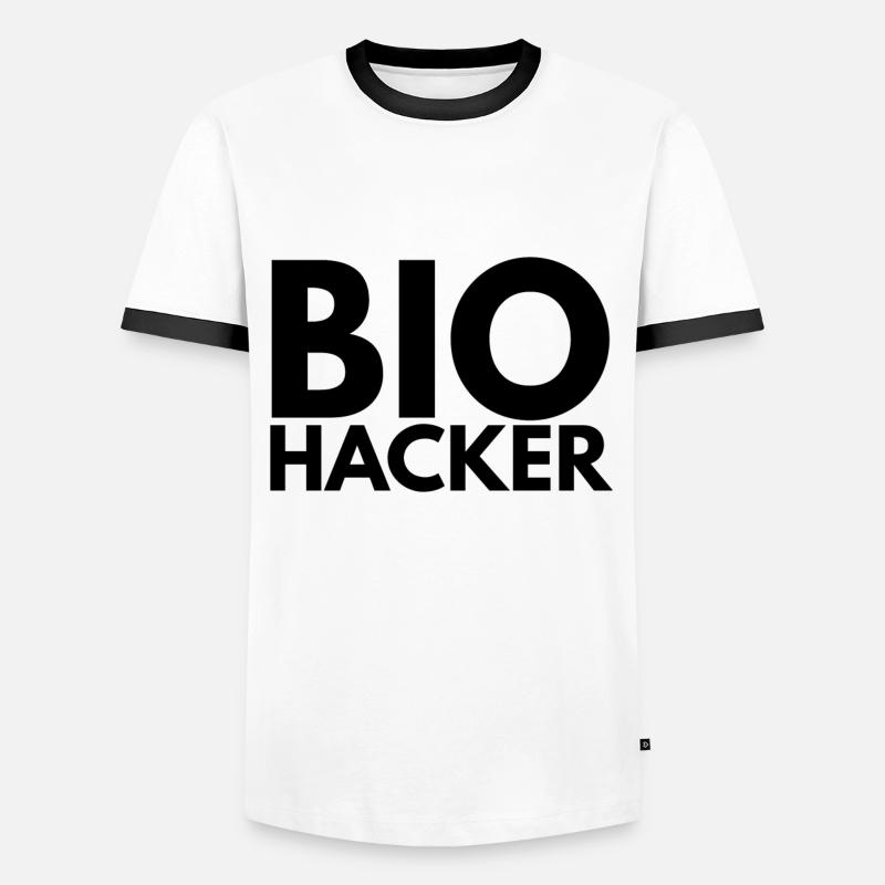 bio hacker - Männer Kontrast-T-Shirt - Weiß/Schwarz