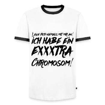 Down Syndrom Geschenk Geburtstag lustig - Männer Kontrast-T-Shirt - Weiß/Schwarz - Vorne - AI Model Female 172 light (172cm) & AI Model Male 178 dark (178cm)