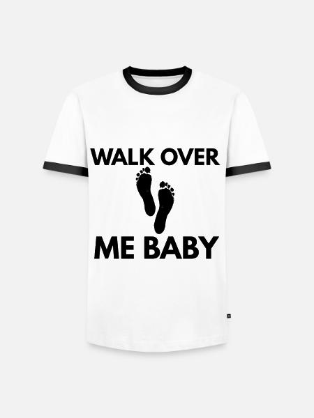 Marche sur moi bébé - T-shirt contrasté Homme - blanc/noir