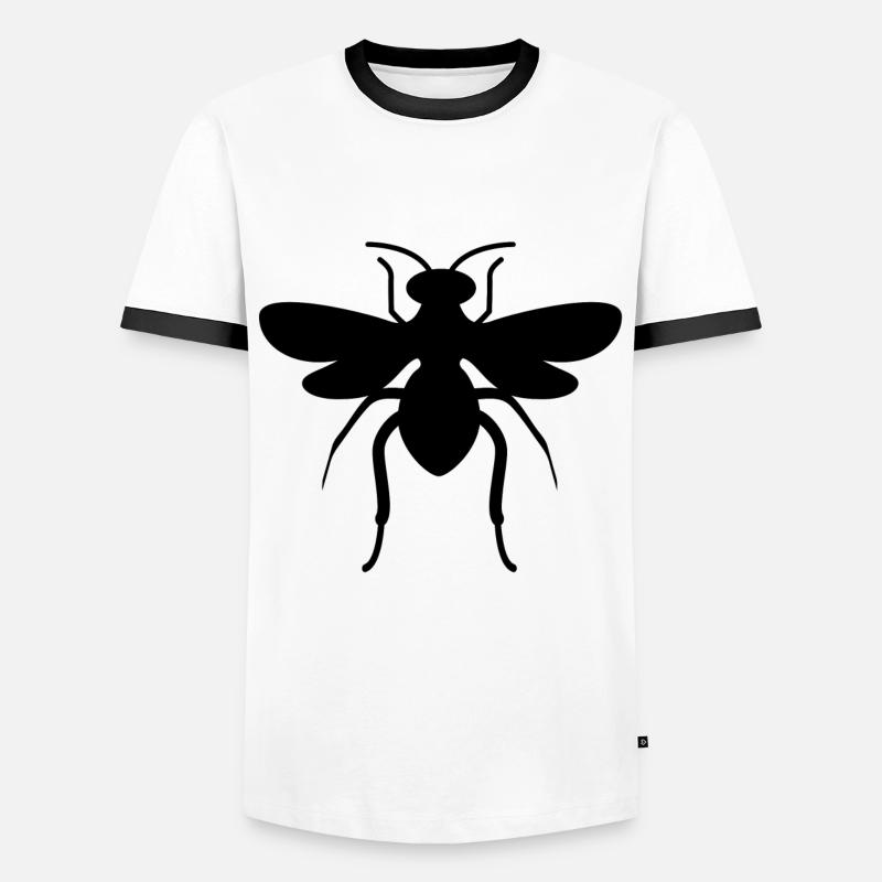 Schwarze Fliege - Männer Kontrast-T-Shirt - Weiß/Schwarz