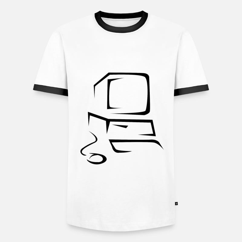 Computer - Männer Kontrast-T-Shirt - Weiß/Schwarz