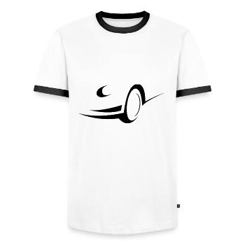 Voiture - T-shirt contrasté Homme - blanc/noir - Devant - AI Model Female 172 light (172cm) & AI Model Male 178 dark (178cm)