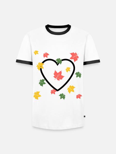Herbst Liebe - Männer Kontrast-T-Shirt - Weiß/Schwarz