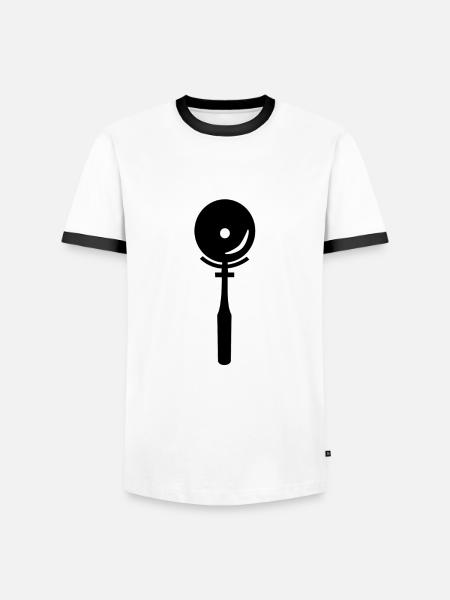 Pizzaschneider - Männer Kontrast-T-Shirt - Weiß/Schwarz
