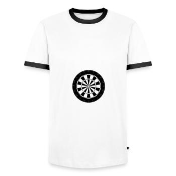 Darts, Dartsport, Walk on Girls - Männer Kontrast-T-Shirt - Weiß/Schwarz - Vorne - AI Model Female 172 light (172cm) & AI Model Male 178 dark (178cm)