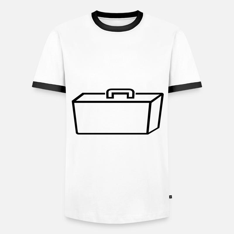 suitcase - Men's Ringer Shirt - white/black
