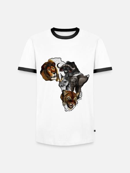 Big 5 Africa - Men's Ringer Shirt - white/black