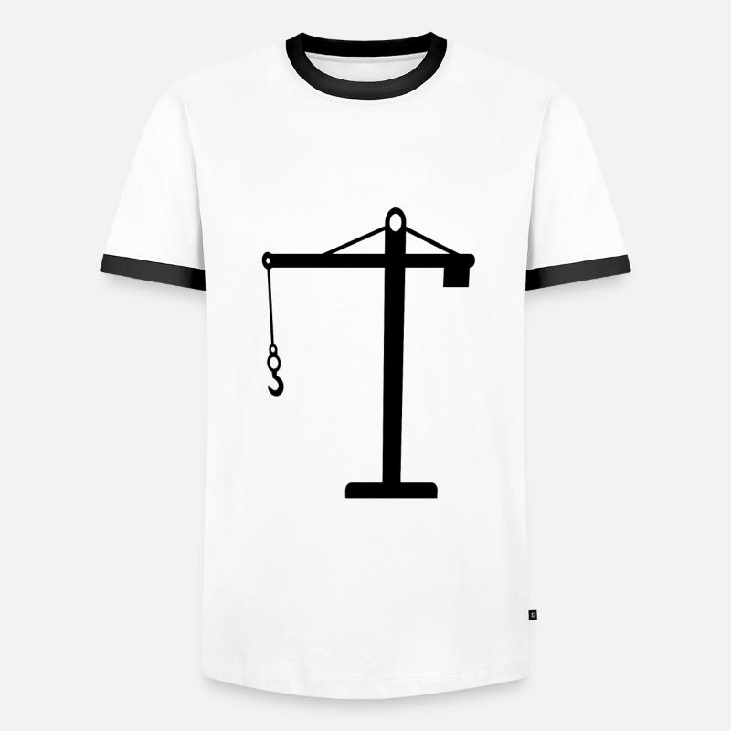 Kran - Männer Kontrast-T-Shirt - Weiß/Schwarz