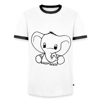 Baby Elefant Tierbaby Elefanten Babys Geschenk süß - Männer Kontrast-T-Shirt - Weiß/Schwarz - Vorne - AI Model Female 172 light (172cm) & AI Model Male 178 dark (178cm)