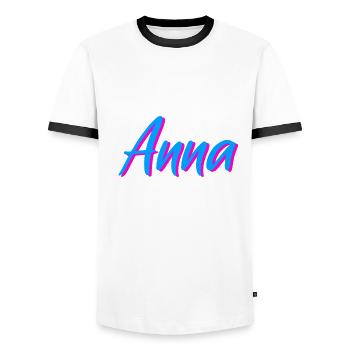 Anna - Männer Kontrast-T-Shirt - Weiß/Schwarz - Vorne - AI Model Female 172 light (172cm) & AI Model Male 178 dark (178cm)
