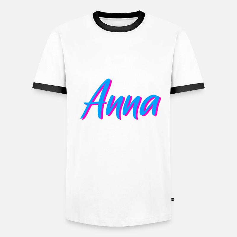 Anna - Männer Kontrast-T-Shirt - Weiß/Schwarz