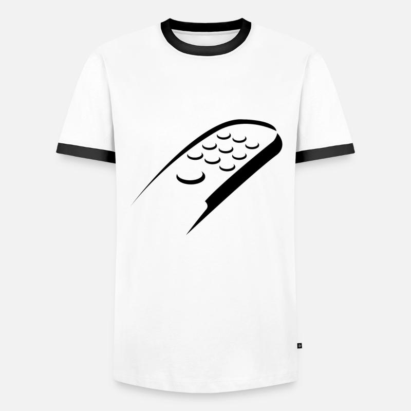 REMOTE CONTROL - Men's Ringer Shirt - white/black